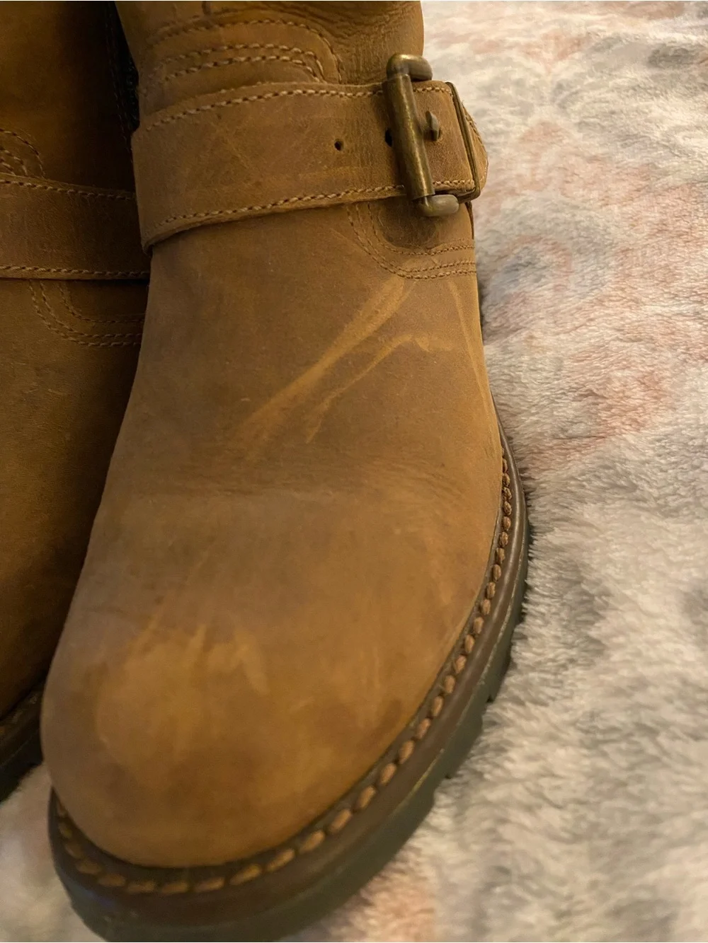 Women's Clark’s Brown Leather Mid-Calf Buckle Riding Boots